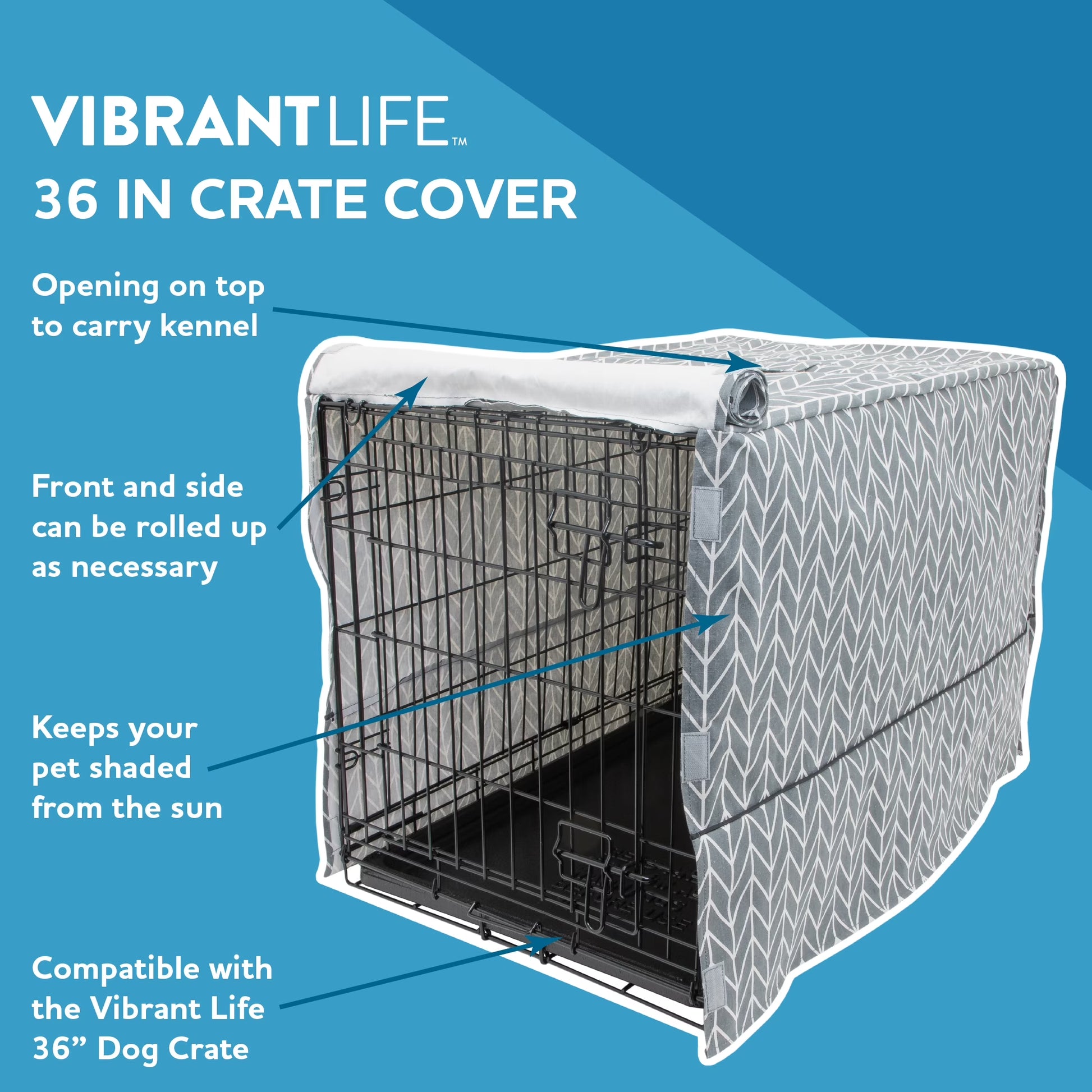 24" Gray Crate Cover