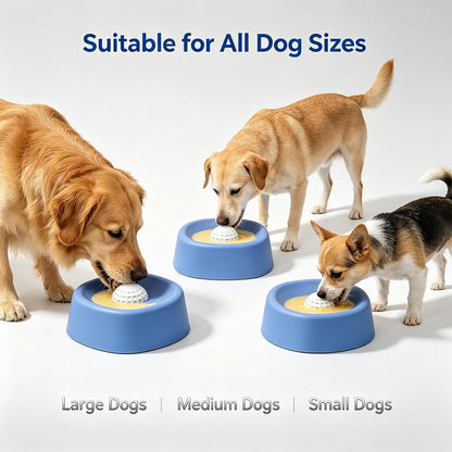 Slow Feeder Dog Bowls for Liquid Treats, Lick and Roll Bowl with Rotating Ball, Dog Licking Toy for Anxiety Relief & Enrichment, Interactive Slow Eating Bowl for Puppies, Small & Medium Dogs(1 Black)