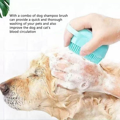 Pets Bath Brush | Scrubber for Bath | Dog Shampoo Brush | Dog Washing/Shower Brush, Suitable for Short/Long Haired Dogs, Dog Brush for Shedding, Bathing, Massaging & Grooming (Blue) (Blue)