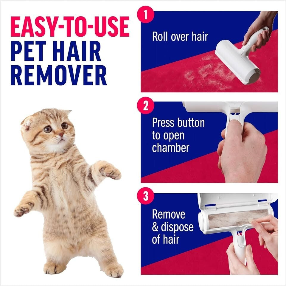 Pet Hair Remover and Reusable Lint Roller - Cat and Dog Hair Remover for Furnitu