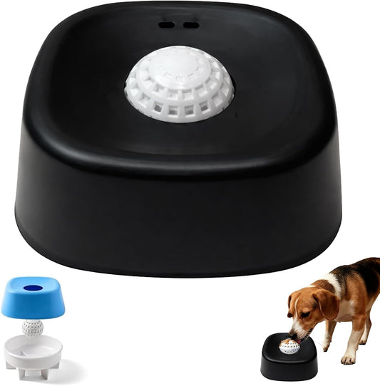 Slow Feeder Dog Bowls for Liquid Treats, Lick and Roll Bowl with Rotating Ball, Dog Licking Toy for Anxiety Relief & Enrichment, Interactive Slow Eating Bowl for Puppies, Small & Medium Dogs(1 Black)
