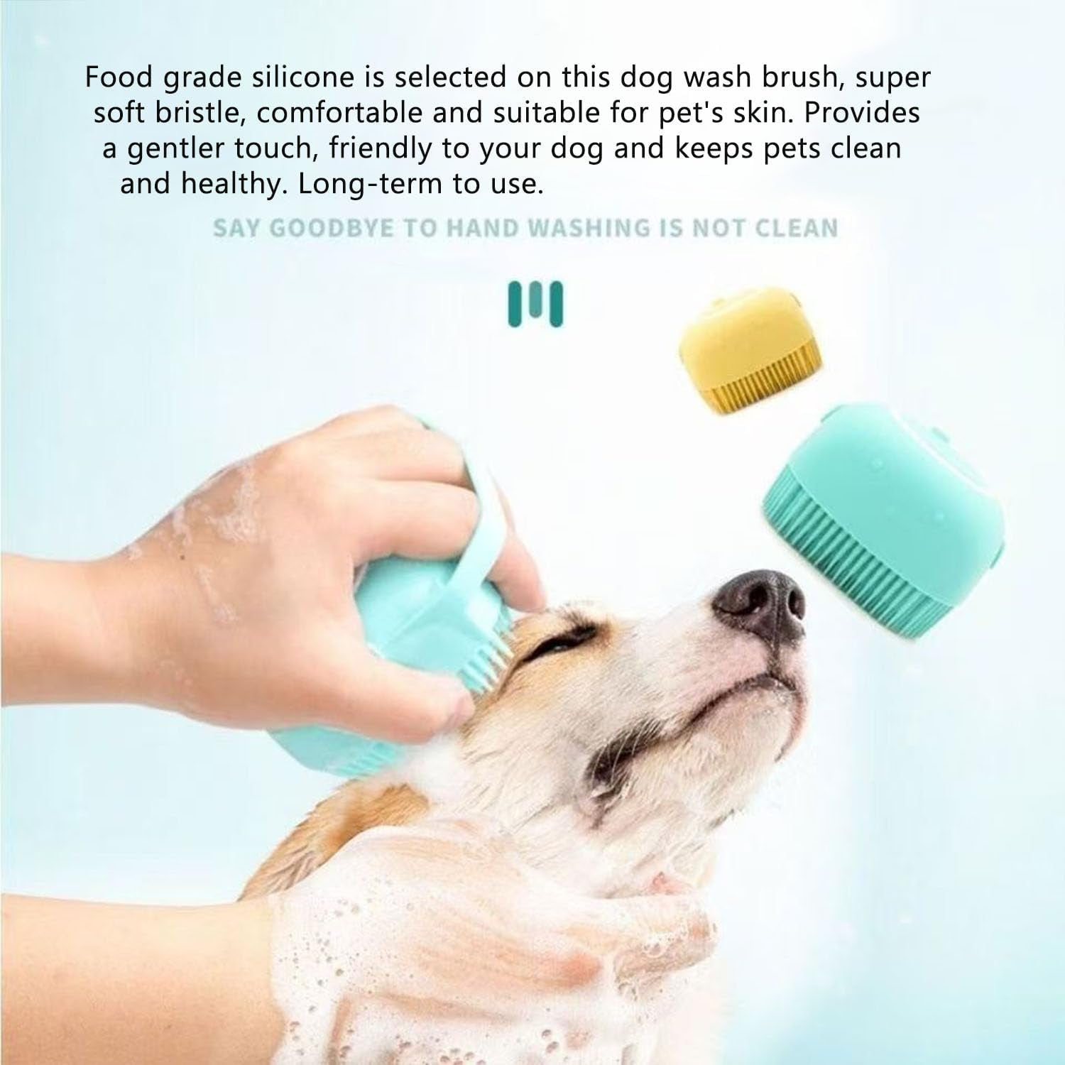 Pets Bath Brush | Scrubber for Bath | Dog Shampoo Brush | Dog Washing/Shower Brush, Suitable for Short/Long Haired Dogs, Dog Brush for Shedding, Bathing, Massaging & Grooming (Blue) (Blue)