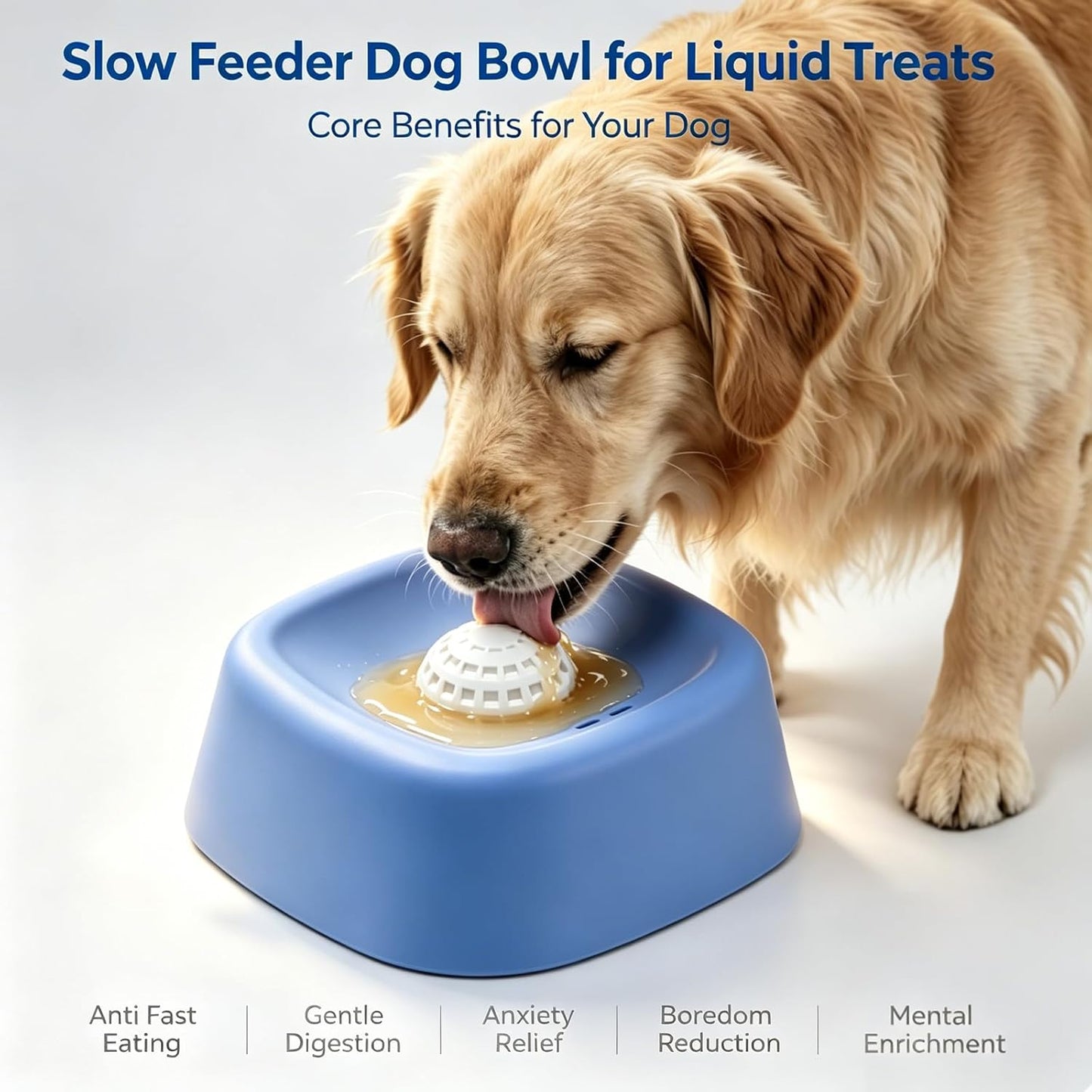 Slow Feeder Dog Bowls for Liquid Treats, Lick and Roll Bowl with Rotating Ball, Dog Licking Toy for Anxiety Relief & Enrichment, Interactive Slow Eating Bowl for Puppies, Small & Medium Dogs(1 Black)