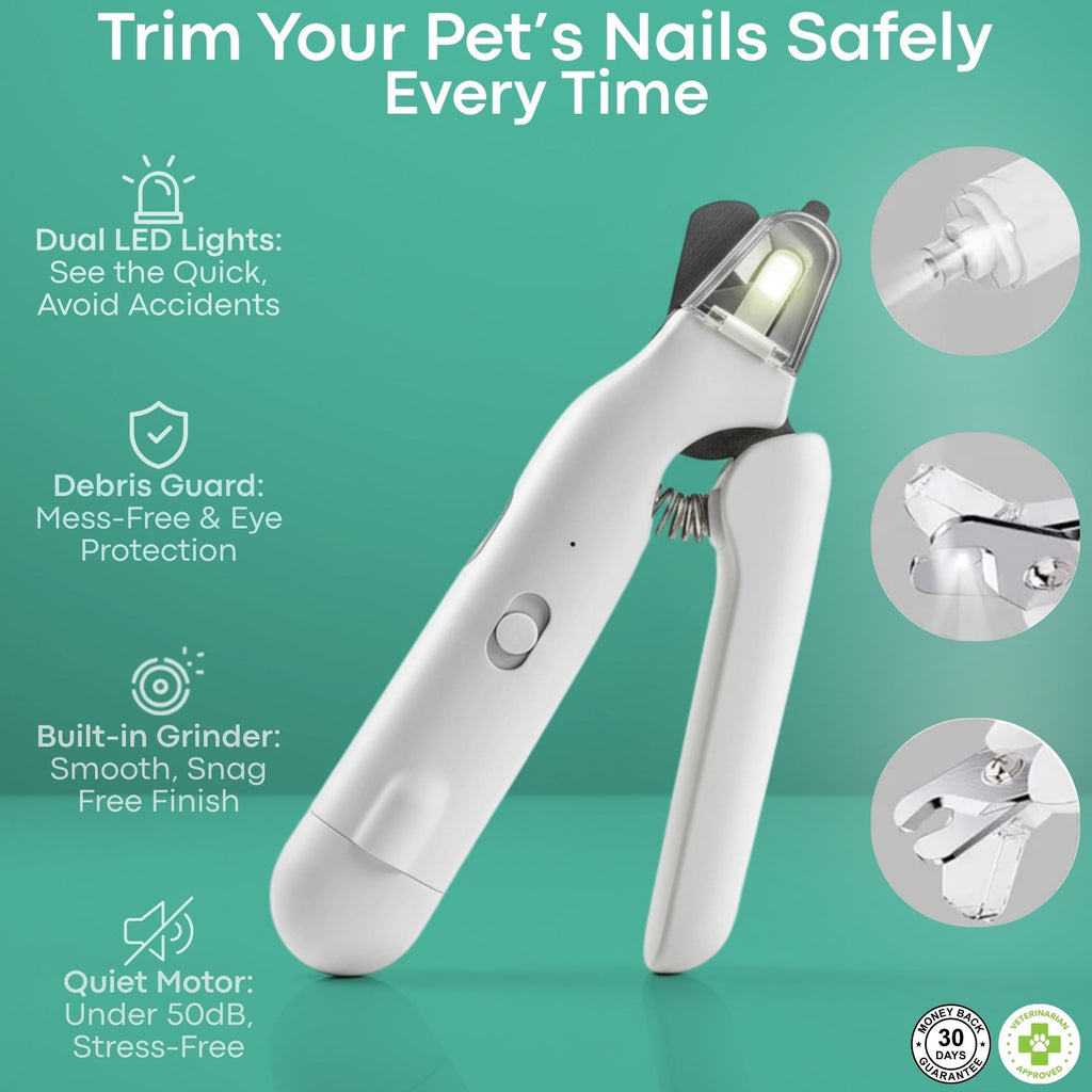 Safetrim | LED Pet Nail Clipper for Dogs & Cats, Safe Claw Grooming Tool